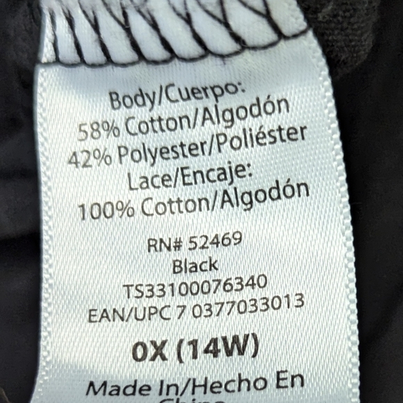 Terra & Sky Black W/Eyelet On Back & Sleeve Top - Picture 9 of 15